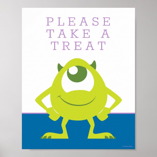 Monsters Inc. Baby Shower Take A Treat Poster (Front)