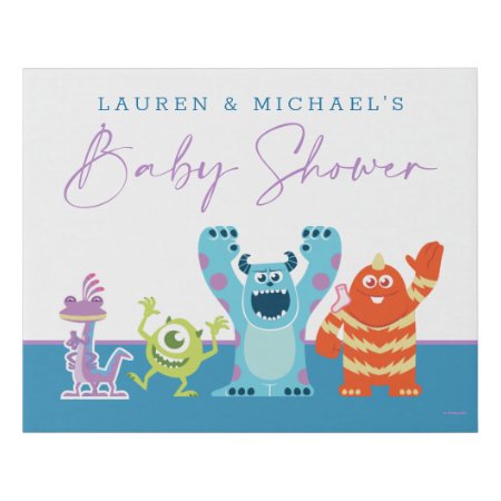 Monsters Inc. Baby Shower Welcome Faux Canvas Print