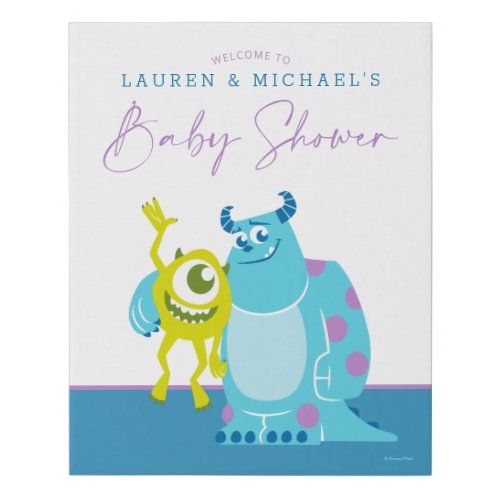 Monsters Inc Baby Shower Welcome Faux Canvas Print