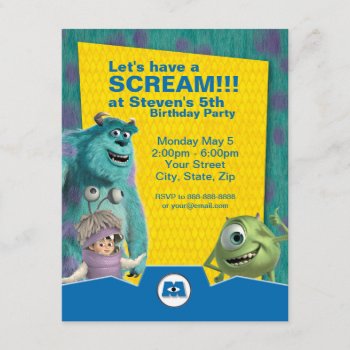 Monsters  Inc. Birthday Invitation by disneypixarmonsters at Zazzle
