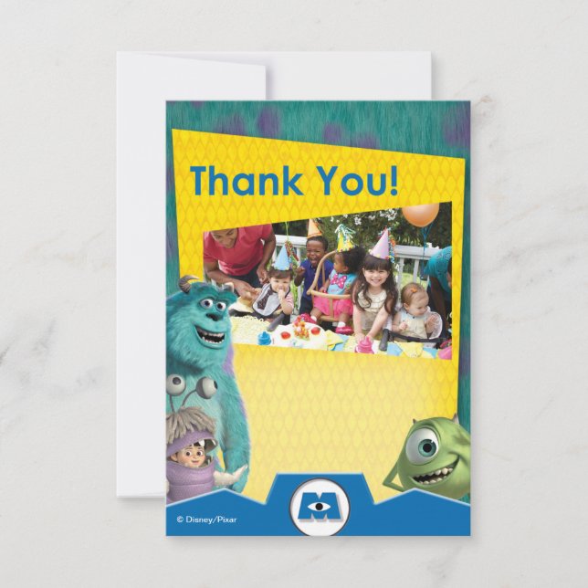 Monsters Inc. Birthday Thank You Cards (Front)