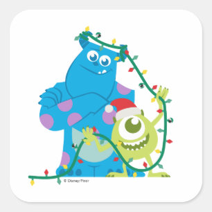 Monsters Inc. Christmas - Sulley & Mike Square Sticker