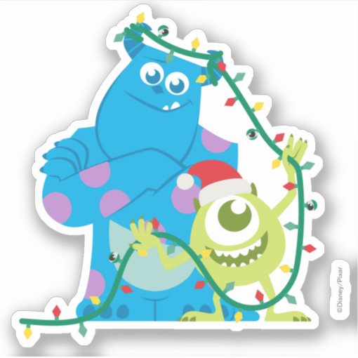 Monsters Inc. | Christmas - Sulley & Mike Sticker | Zazzle