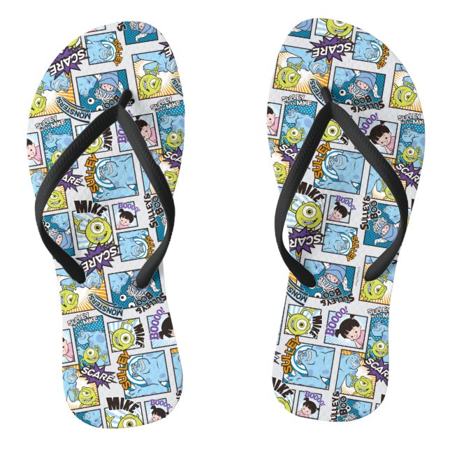 Monsters, Inc. | Comic Pattern Mania Flip Flops (Footbed)