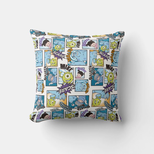 Monsters, Inc. | Comic Pattern Mania Throw Pillow (Front)