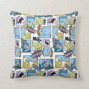 Monsters  Inc. | Comic Pattern Mania Throw Pillow by disneypixarmonsters at Zazzle
