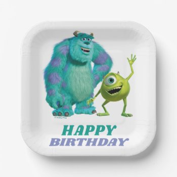 Monsters Inc. Happy Birthday Paper Plates by disneypixarmonsters at Zazzle