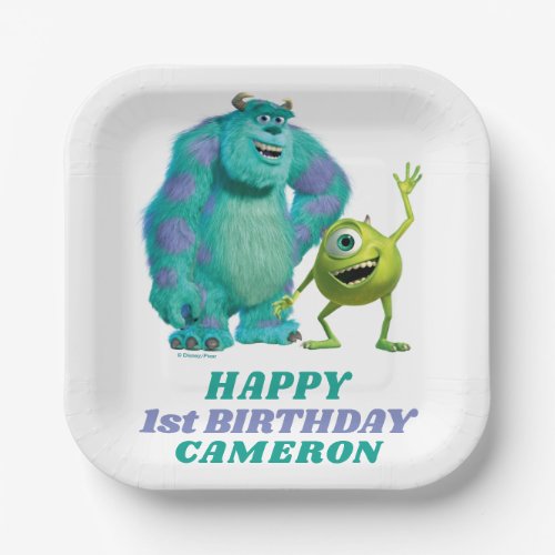 Monsters Inc Happy First Birthday Paper Plates