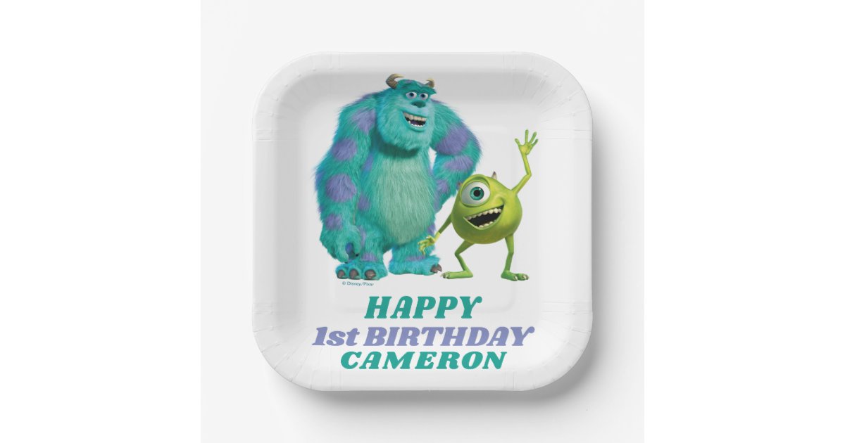 Monsters Inc. Happy First Birthday Paper Plates | Zazzle
