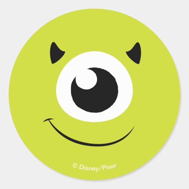Monsters Inc. | Mike Face Classic Round Sticker (Front)