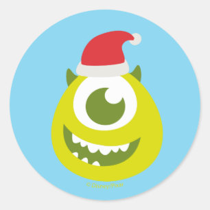 Monsters Inc. Mike in Santa Hat Classic Round Sticker