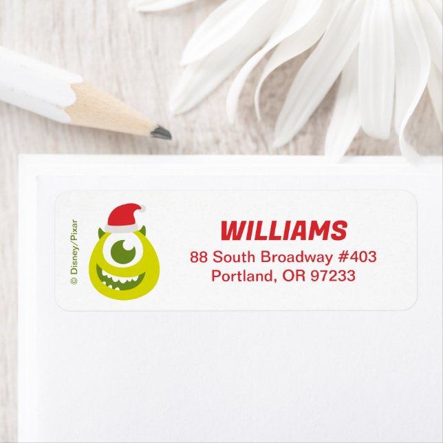 Monsters Inc. | Mike in Santa Hat Label (Insitu)