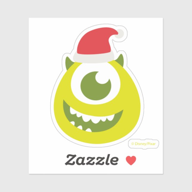 Monsters Inc. | Mike in Santa Hat Sticker (Sheet)