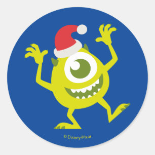 Monsters Inc. Mike Santa Claus Dance Classic Round Sticker