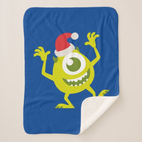 Monsters Inc  Mike Santa Claus Dance Sherpa Blanket
