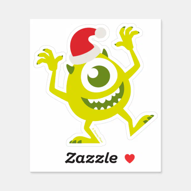 Monsters Inc. | Mike Santa Claus Dance Sticker | Zazzle
