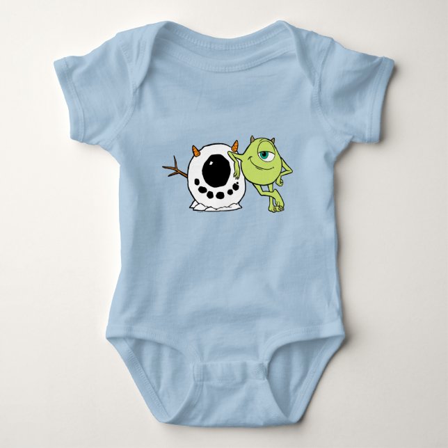 Monsters Inc. | Mike & Snowman Baby Bodysuit (Front)