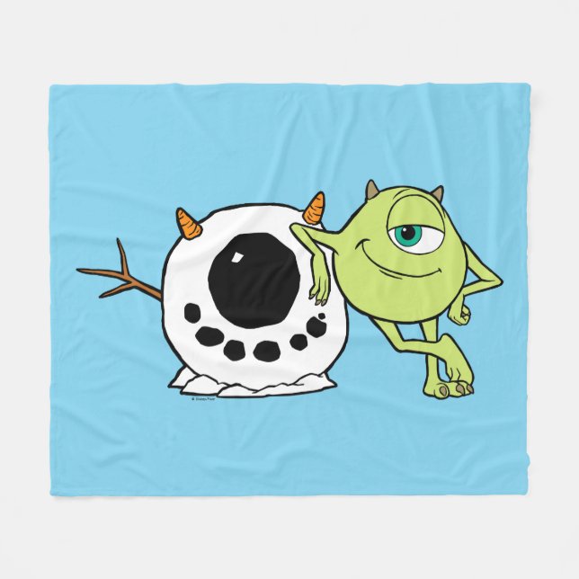 Monsters Inc. | Mike & Snowman Fleece Blanket (Front (Horizontal))