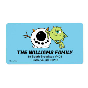Monsters Inc. Mike & Snowman Label