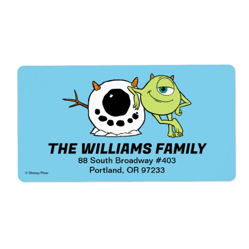 Monsters Inc  Mike  Snowman Label