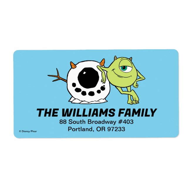 Monsters Inc. | Mike & Snowman Label (Front)