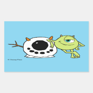 Monsters Inc. Mike & Snowman Rectangular Sticker