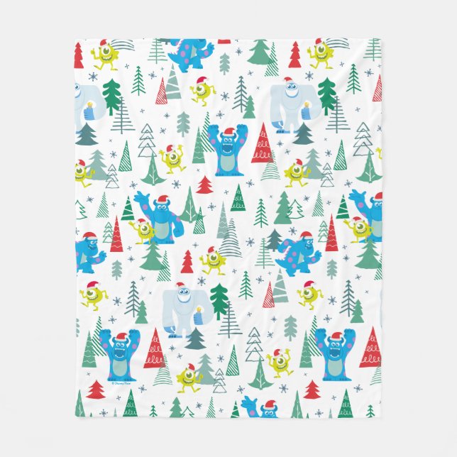 Monsters Inc. | Mike & Sulley Christmas Pattern Fleece Blanket (Front)