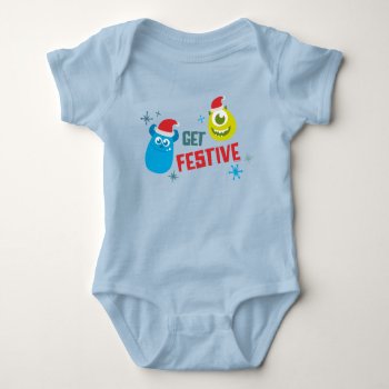 Monsters Inc. | Mike & Sulley Get Festive Baby Bodysuit by disneypixarmonsters at Zazzle