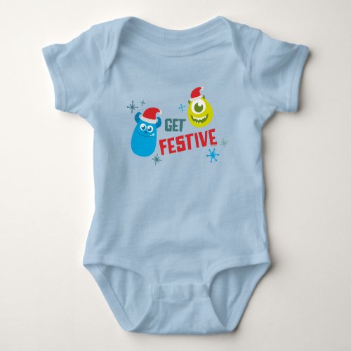 Monsters Inc  Mike  Sulley Get Festive Baby Bodysuit