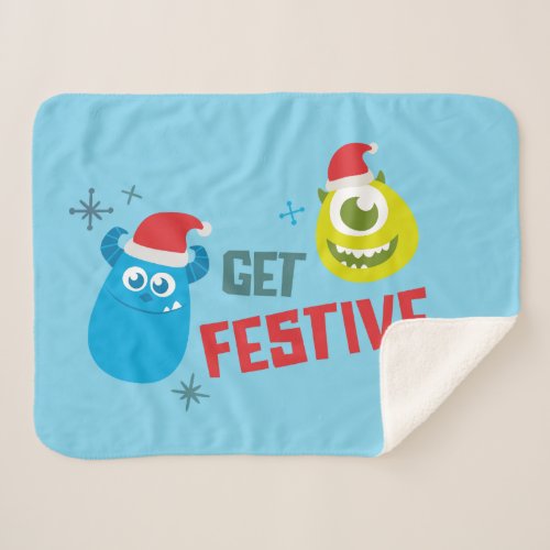 Monsters Inc  Mike  Sulley Get Festive Sherpa Blanket