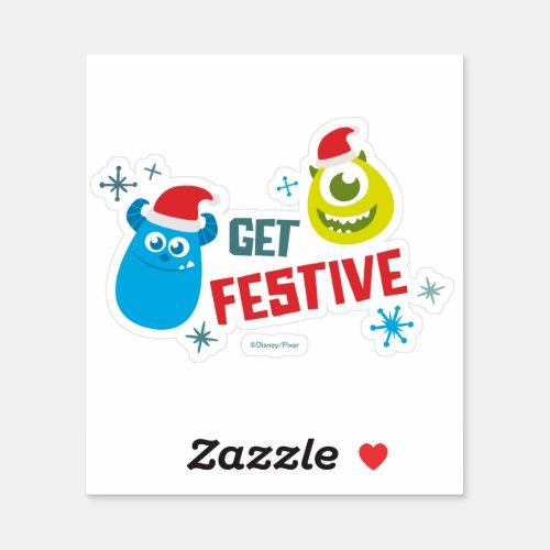 Monsters Inc  Mike  Sulley Get Festive Sticker