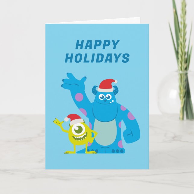 Monsters Inc. | Mike & Sulley Santa Claus Wave Card (Front)