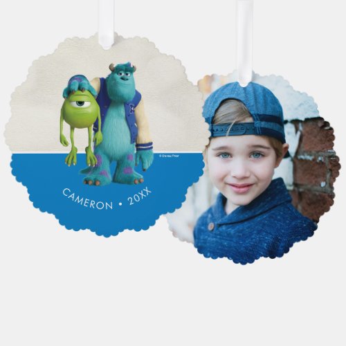 Monsters Inc  Sulley Holding Mike Ornament Card