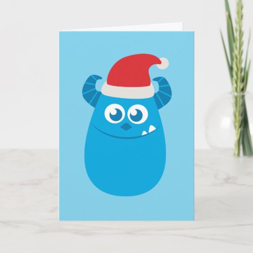 Monsters Inc  Sulley Santa Hat Smile Card