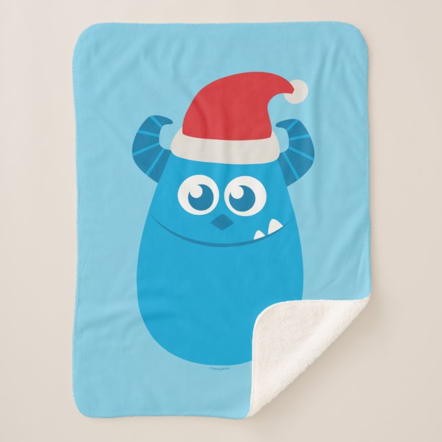 Monsters Inc. | Sulley Santa Hat Smile Sherpa Blanket (Front)