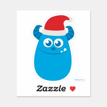 Monsters Inc. | Sulley Santa Hat Smile Sticker by disneypixarmonsters at Zazzle