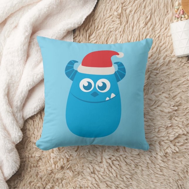 Monsters Inc. | Sulley Santa Hat Smile Throw Pillow (Blanket)