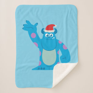 Monsters Inc. Sulley Santa Hat Wave Sherpa Blanket