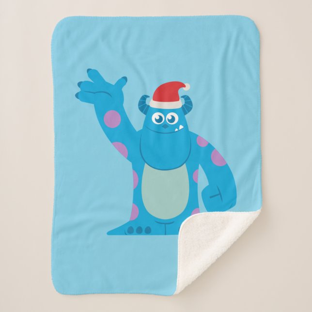Monsters Inc. | Sulley Santa Hat Wave Sherpa Blanket (Front)