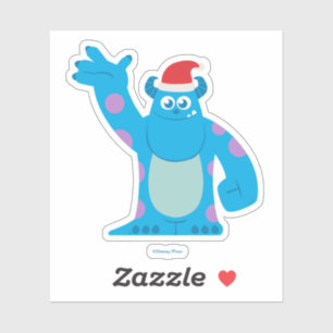Monsters Inc. Sulley Santa Hat Wave Sticker