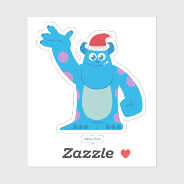 Monsters Inc. | Sulley Santa Hat Wave Sticker (Sheet)