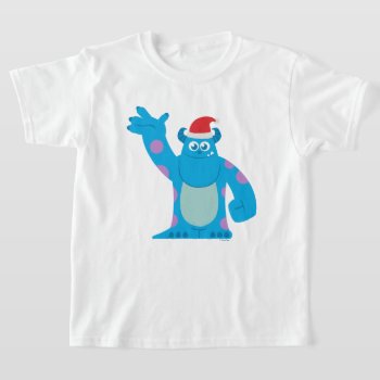 Monsters Inc. | Sulley Santa Hat Wave T-shirt by disneypixarmonsters at Zazzle