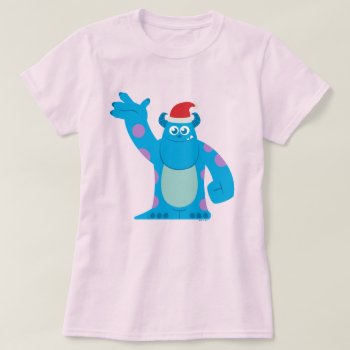 Monsters Inc. | Sulley Santa Hat Wave T-shirt by disneypixarmonsters at Zazzle