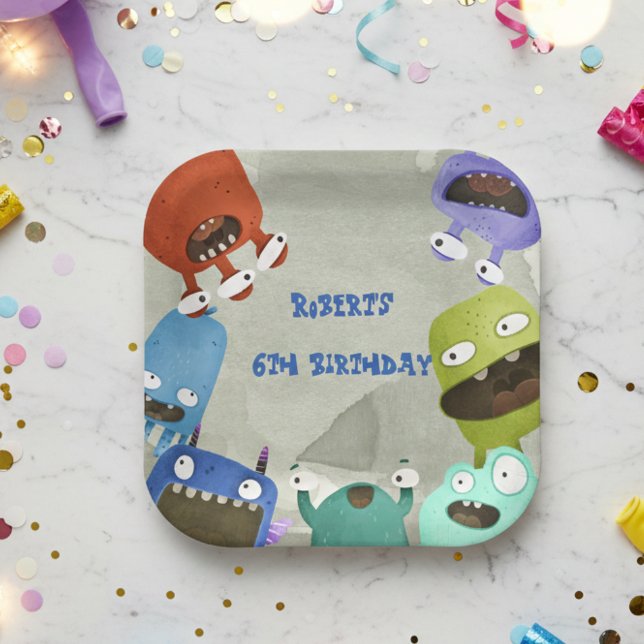 Monsters kids Birthday Paper Plates (Creator Uploaded)