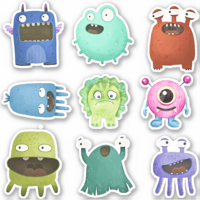 Monsters kids sticker pack (Front)
