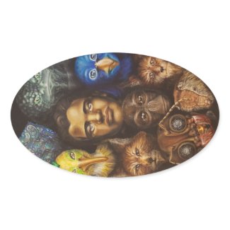 Monsters Like Me cover art oval sticker