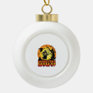 Monsters Mom Halloween Monster Ghost Skeleton Spoo Ceramic Ball Christmas Ornament