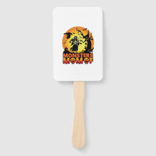 Monsters Mom Halloween Monster Ghost Skeleton Spoo Hand Fan