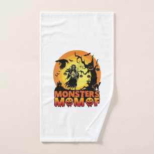 Monsters Mom Halloween Monster Ghost Skeleton Spoo Hand Towel