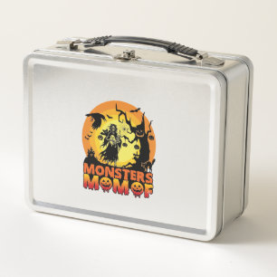 Monsters Mom Halloween Monster Ghost Skeleton Spoo Metal Lunch Box